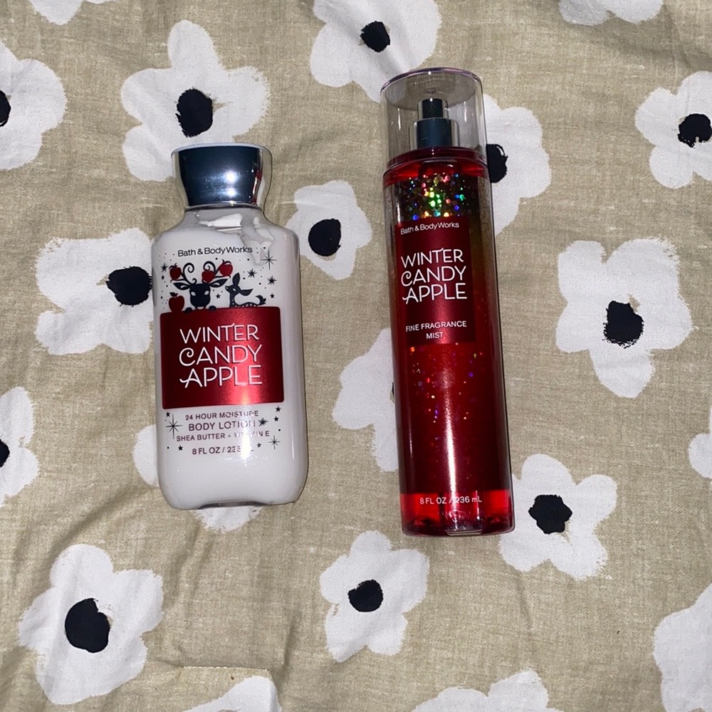 Winter candy apple body spray and lotion